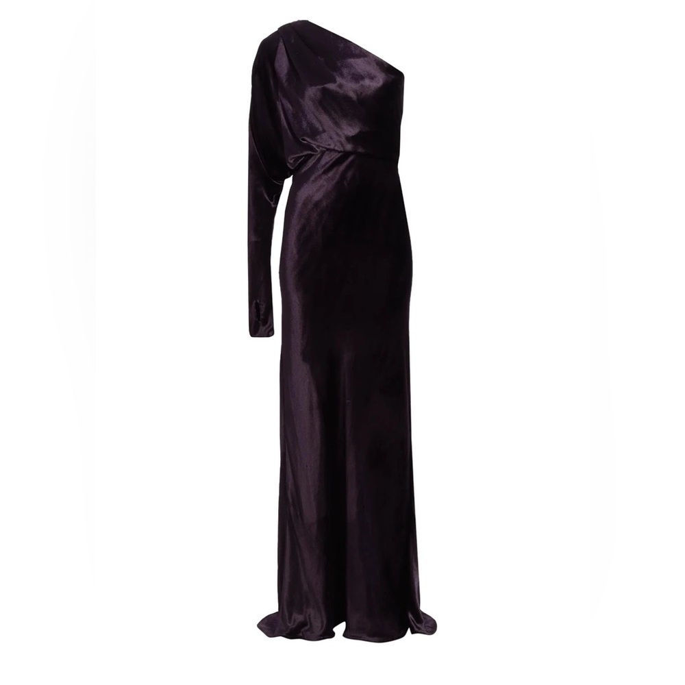Zimmermann Asymmetric Velvet One-Shoulder Gown